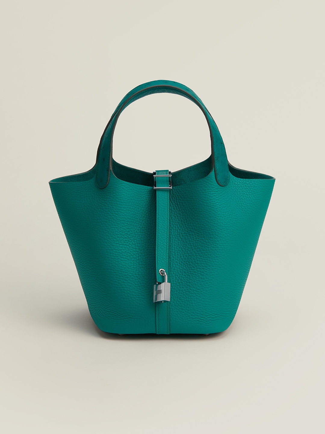 Hermes Picotin Lock 18 Bag In Malachite Clemence Leather